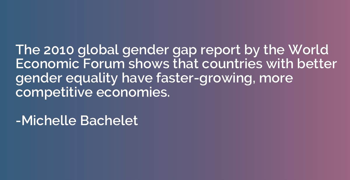 The 2010 global gender gap report by the World Economic Foru