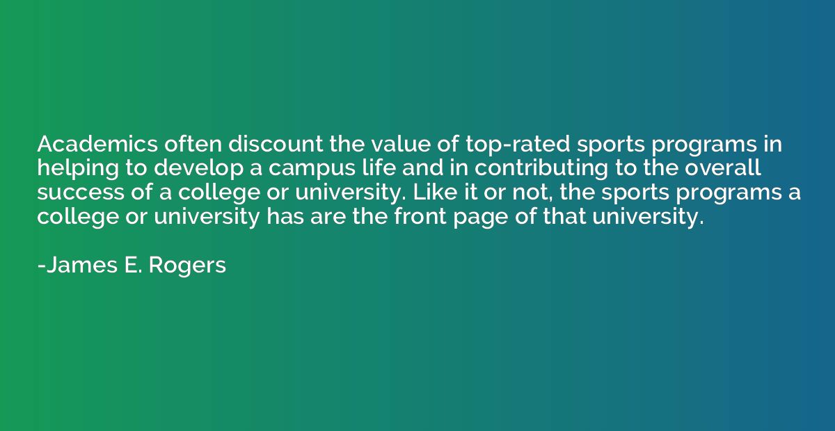 Academics often discount the value of top-rated sports progr