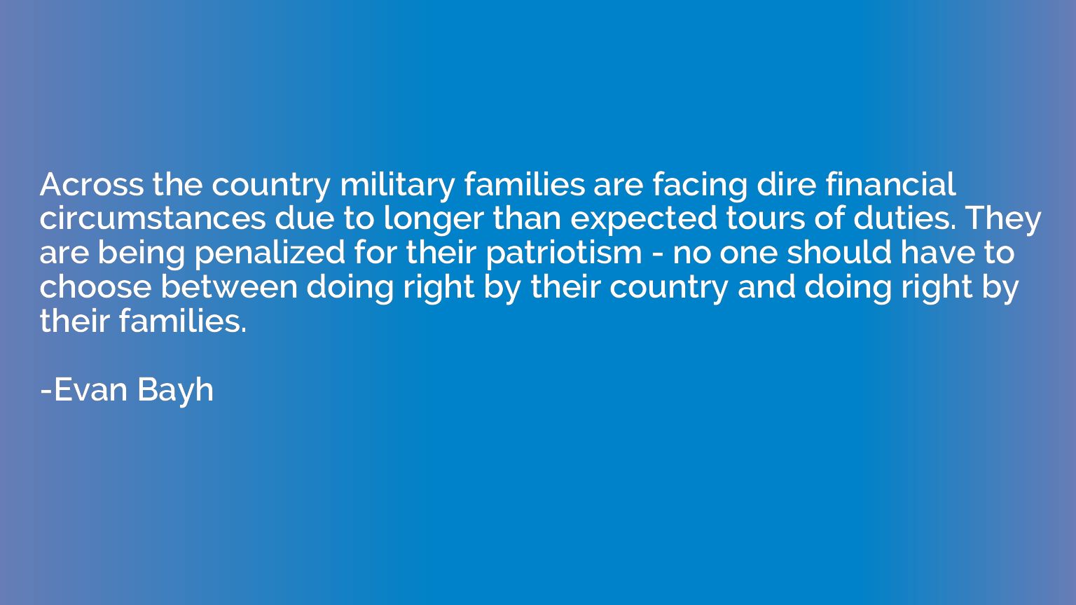 Across the country military families are facing dire financi