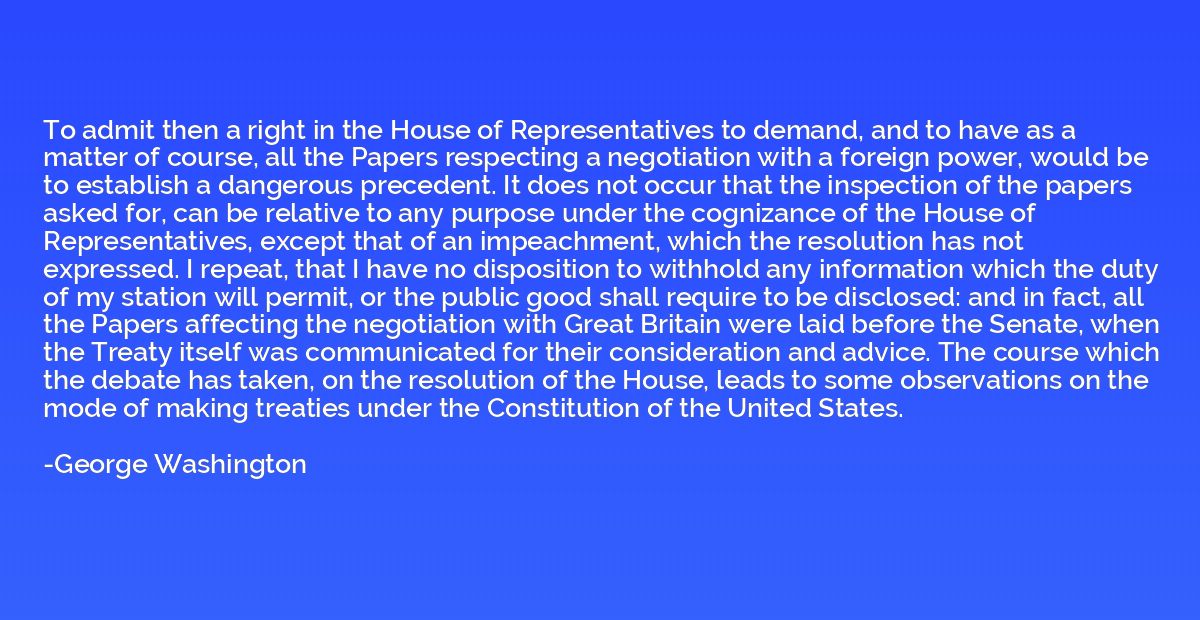 To admit then a right in the House of Representatives to dem