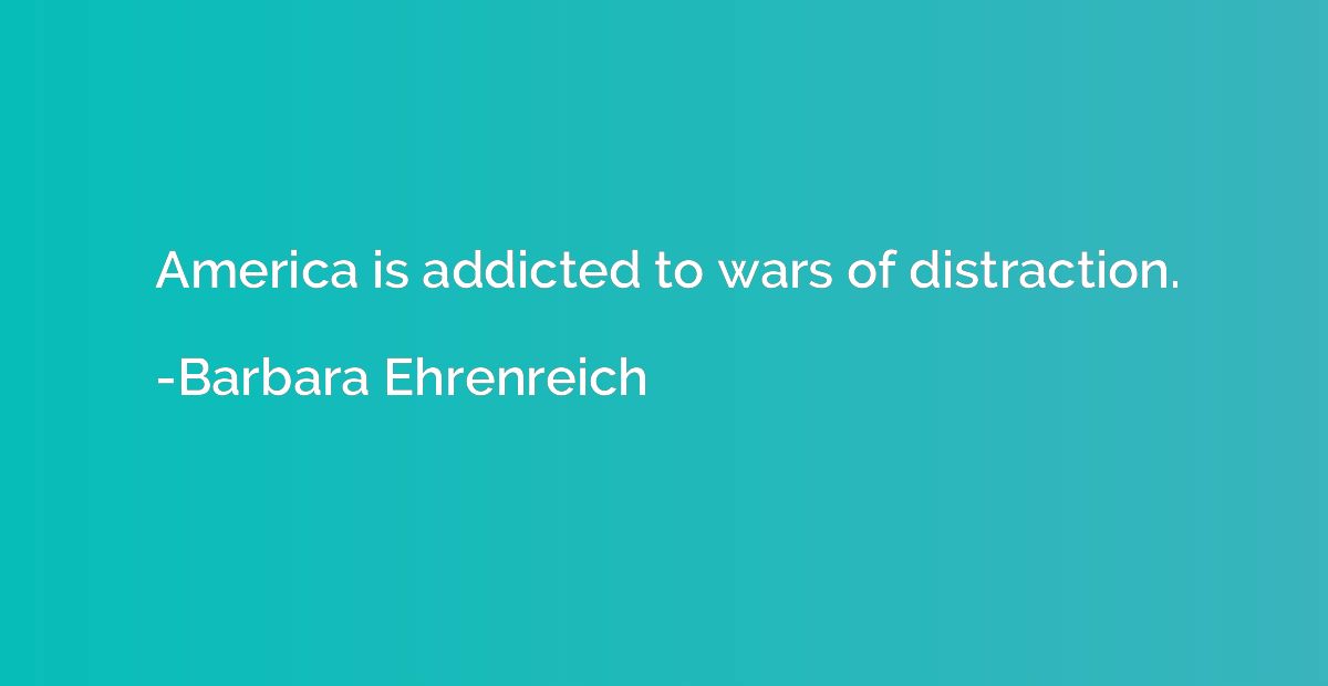 America is addicted to wars of distraction.