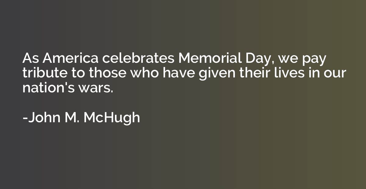 As America celebrates Memorial Day, we pay tribute to those 