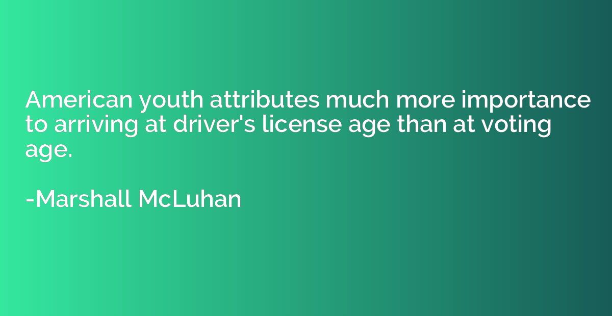 American youth attributes much more importance to arriving a
