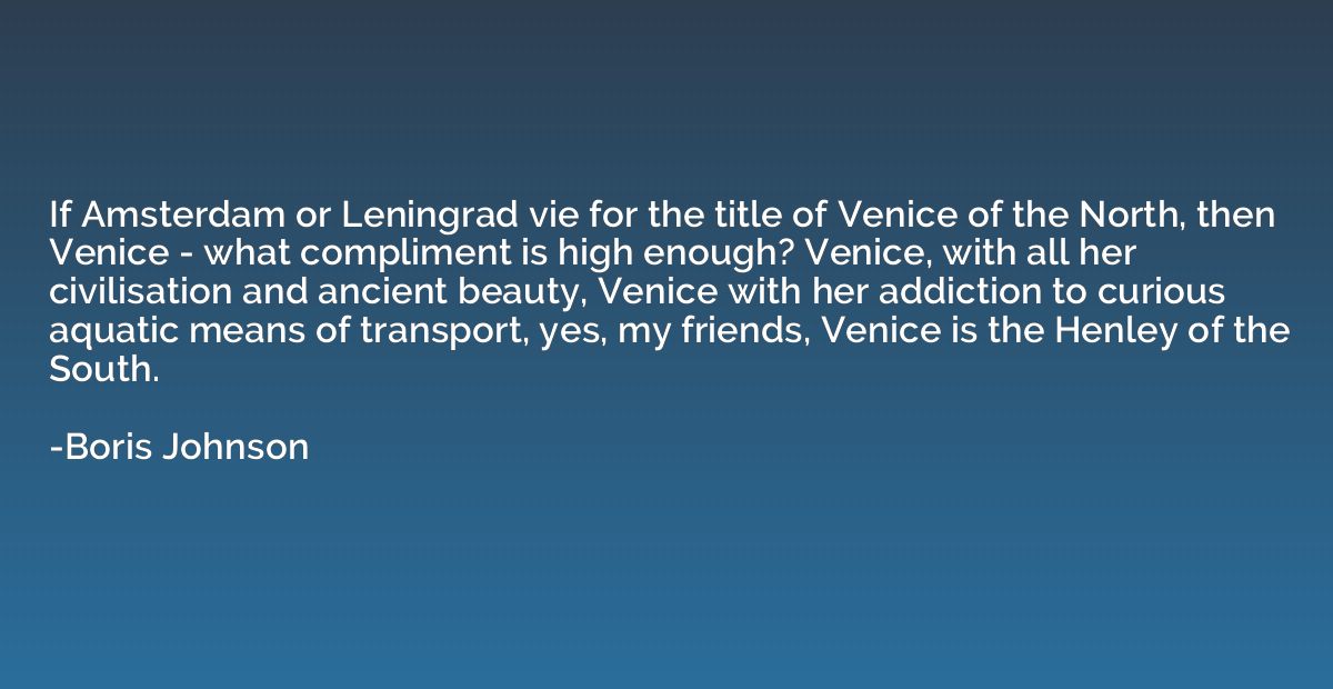 If Amsterdam or Leningrad vie for the title of Venice of the