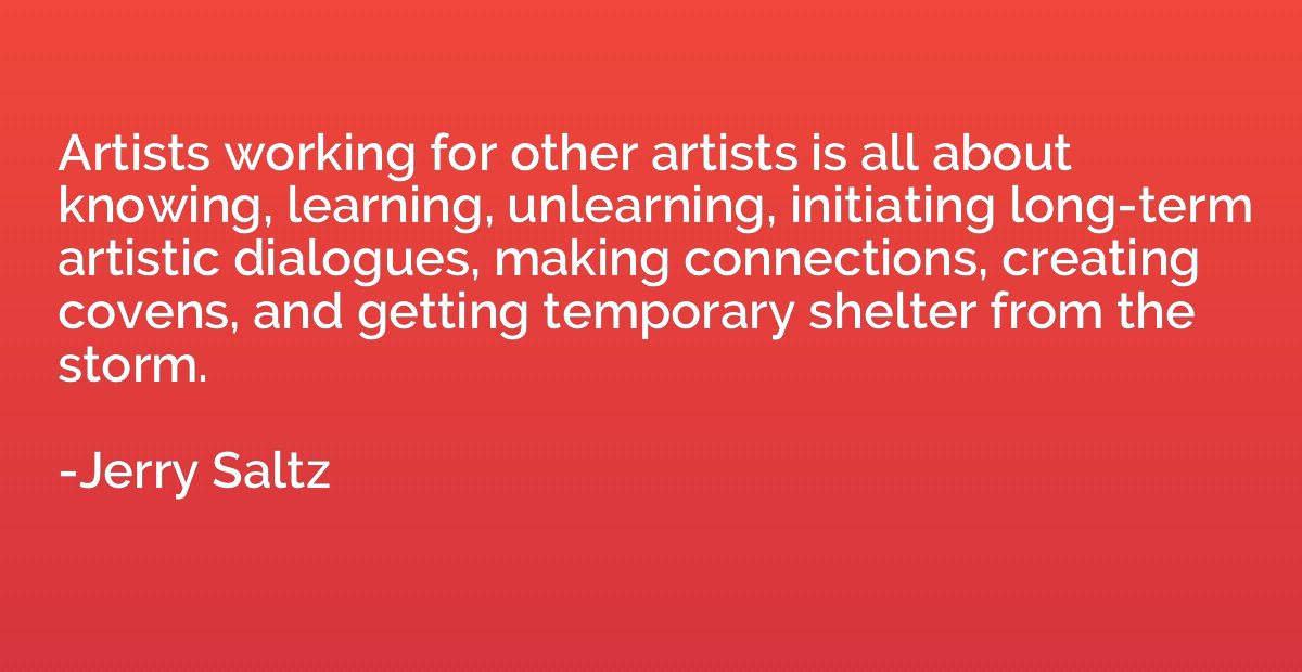 Artists working for other artists is all about knowing, lear