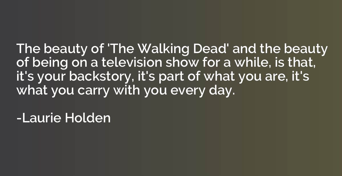 The beauty of 'The Walking Dead' and the beauty of being on 