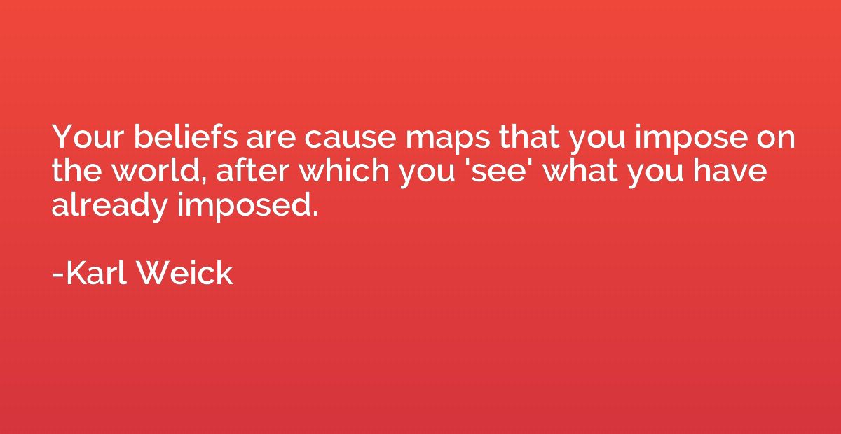 Your beliefs are cause maps that you impose on the world, af