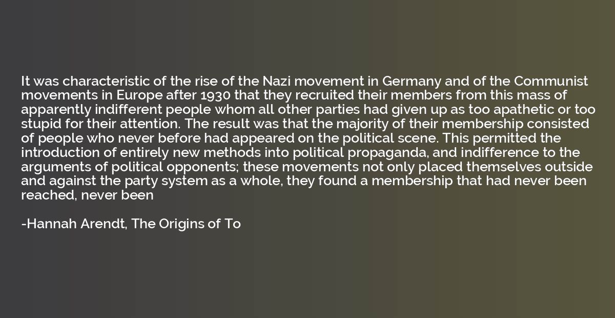 It was characteristic of the rise of the Nazi movement in Ge