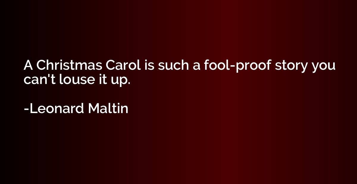 A Christmas Carol is such a fool-proof story you can't louse