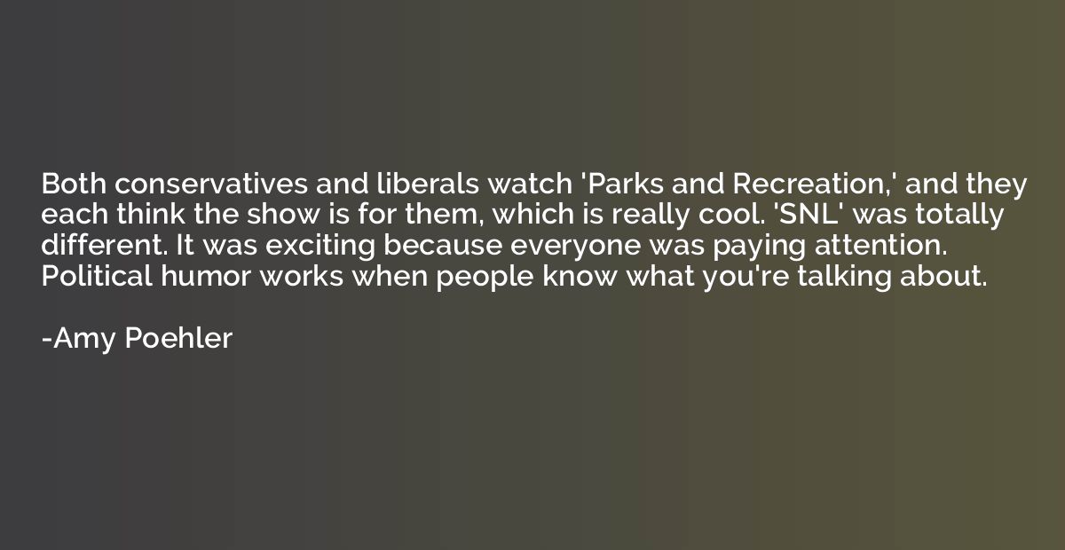 Both conservatives and liberals watch 'Parks and Recreation,