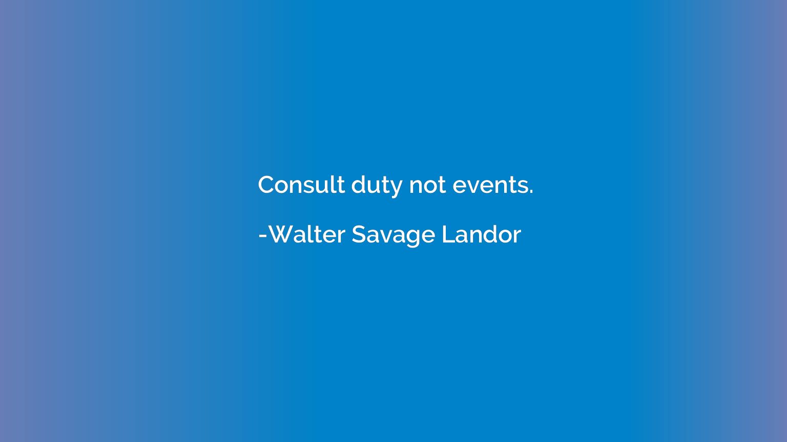 Consult duty not events.