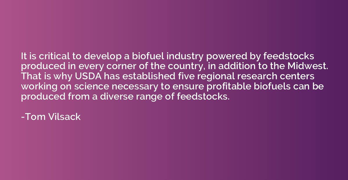 It is critical to develop a biofuel industry powered by feed