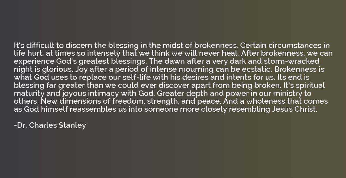 It's difficult to discern the blessing in the midst of broke