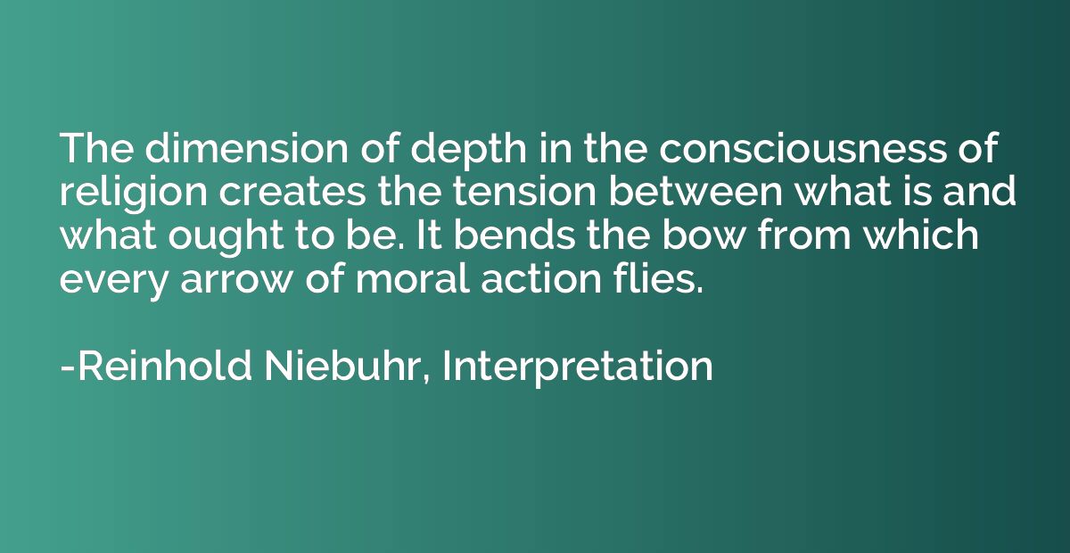 The dimension of depth in the consciousness of religion crea