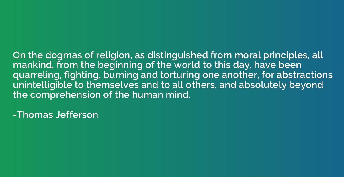 On the dogmas of religion, as distinguished from moral princ