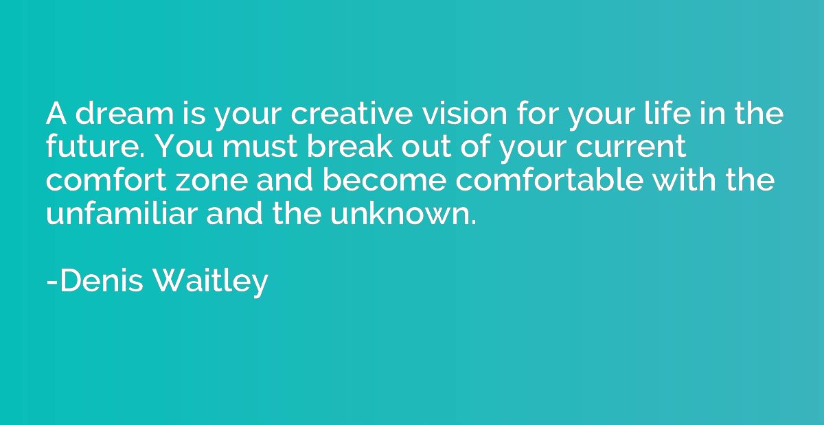 A dream is your creative vision for your life in the future.