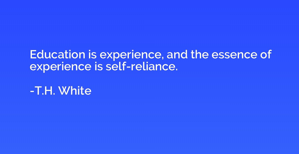 Education is experience, and the essence of experience is se