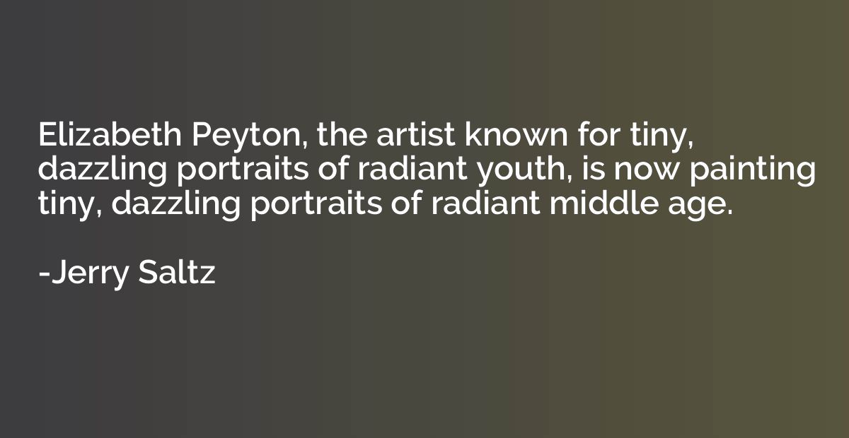 Elizabeth Peyton, the artist known for tiny, dazzling portra