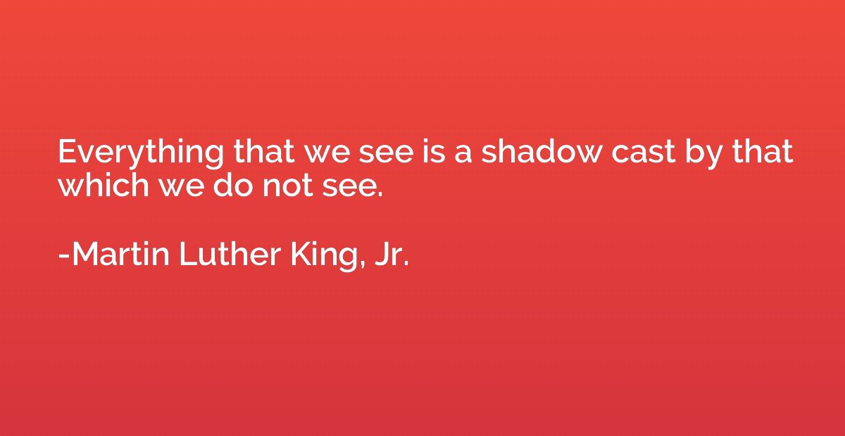 Everything that we see is a shadow cast by that which we do 