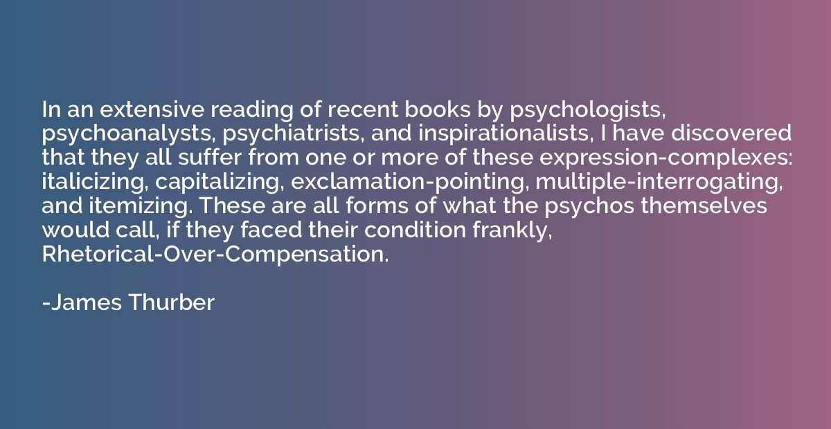 In an extensive reading of recent books by psychologists, ps