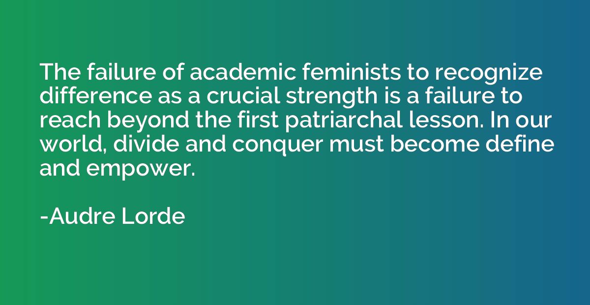 The failure of academic feminists to recognize difference as