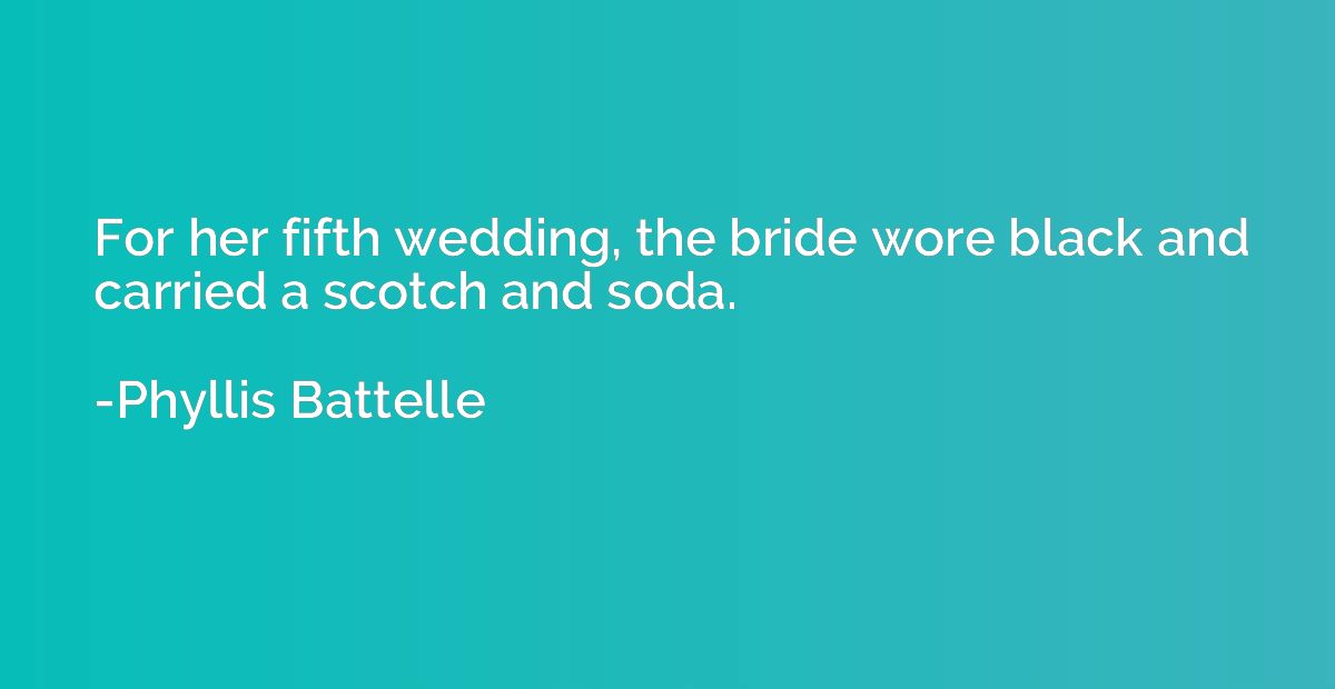 For her fifth wedding, the bride wore black and carried a sc