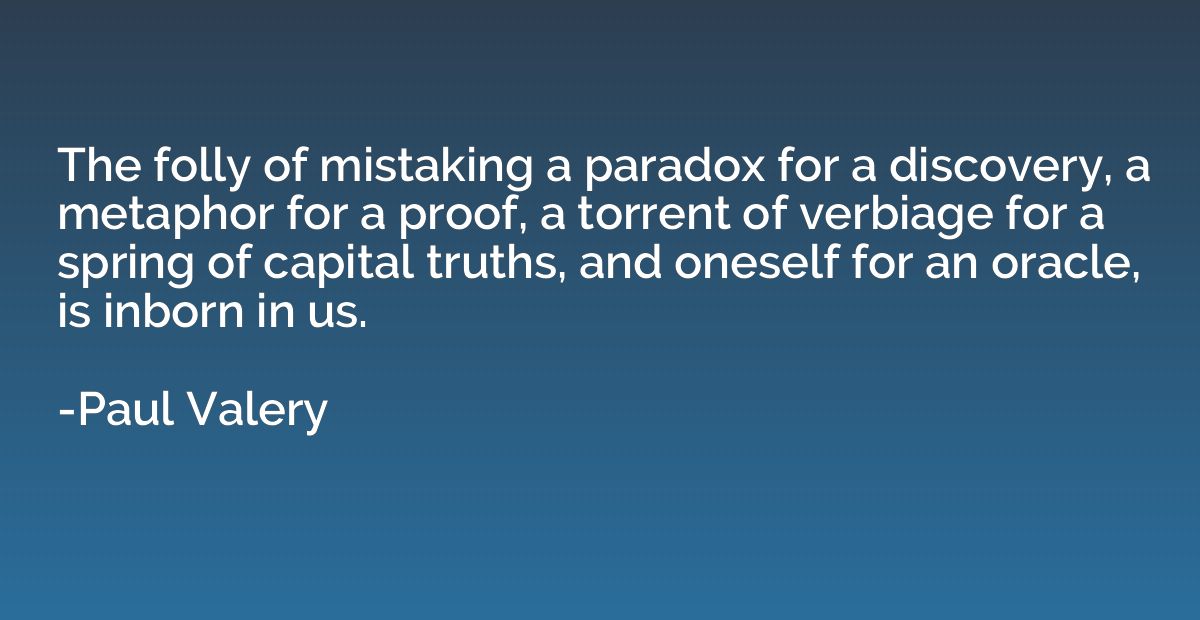 The folly of mistaking a paradox for a discovery, a metaphor