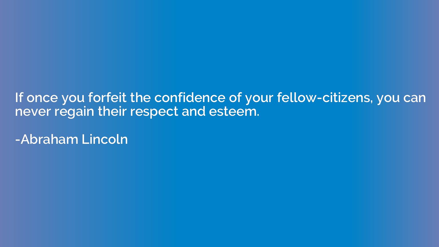 If once you forfeit the confidence of your fellow-citizens, 