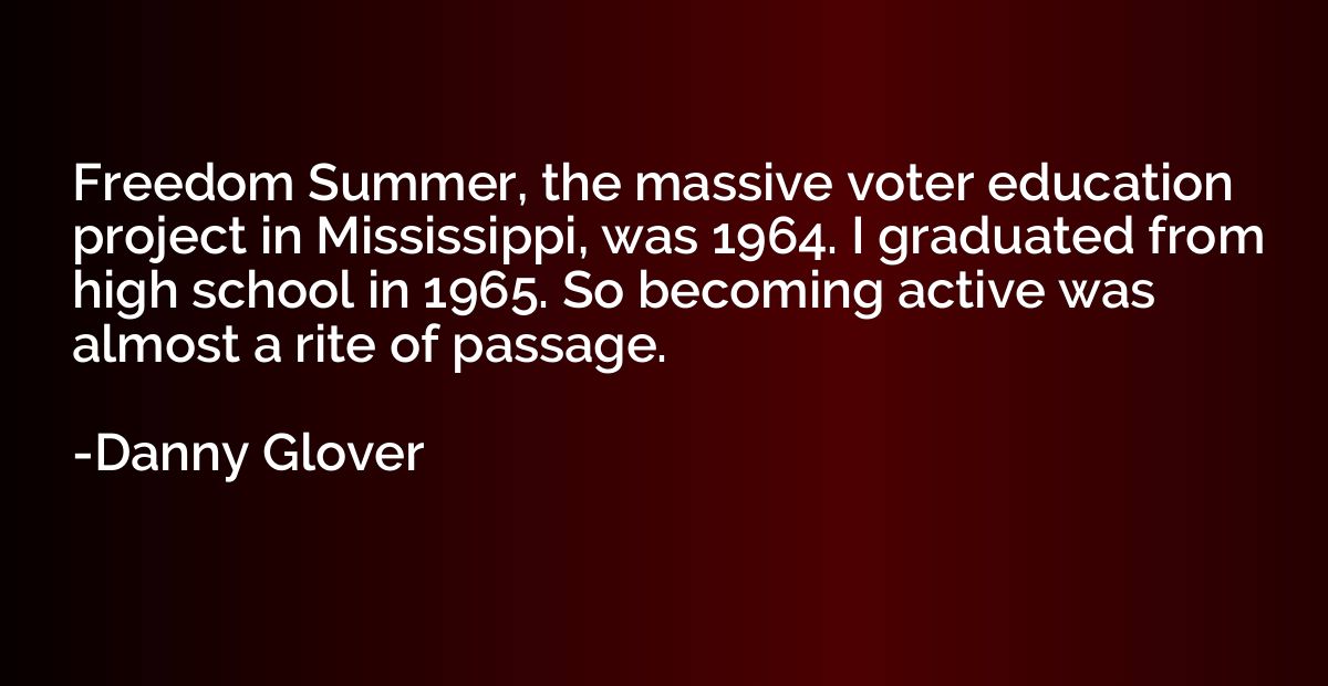 Freedom Summer, the massive voter education project in Missi