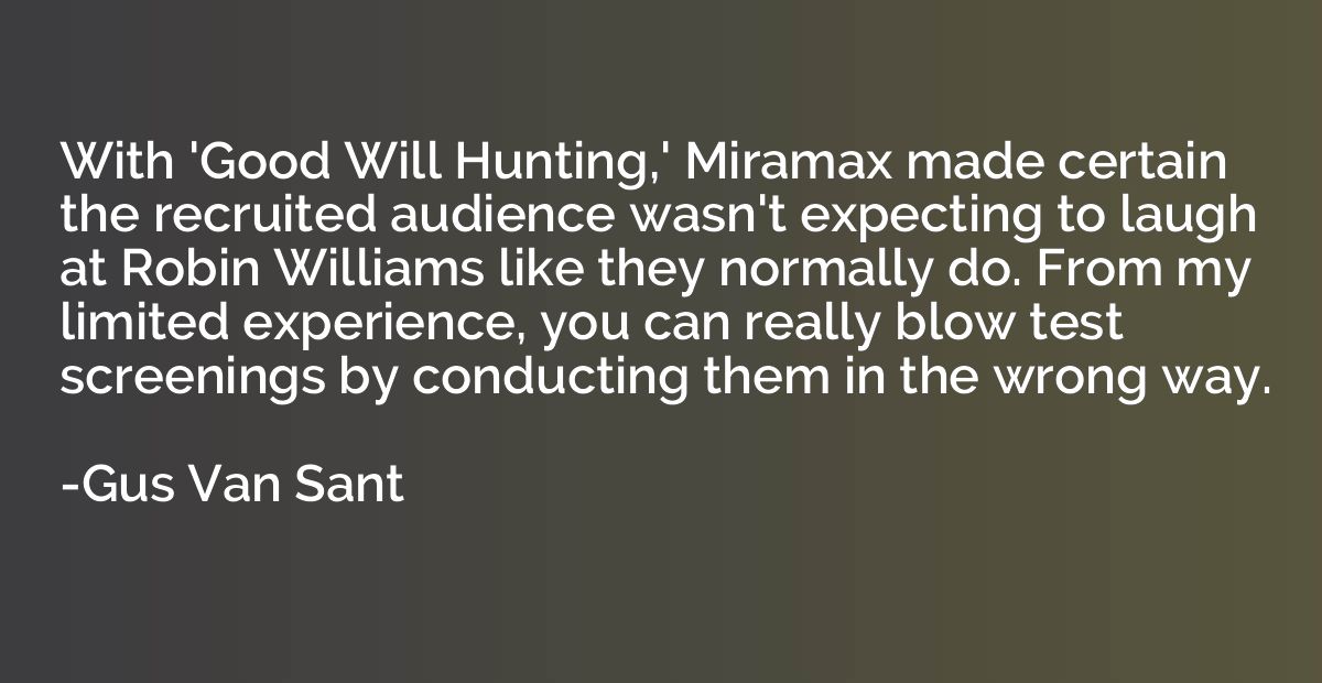 With 'Good Will Hunting,' Miramax made certain the recruited