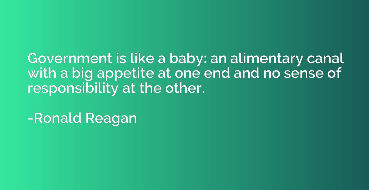 Government is like a baby: an alimentary canal with a big ap