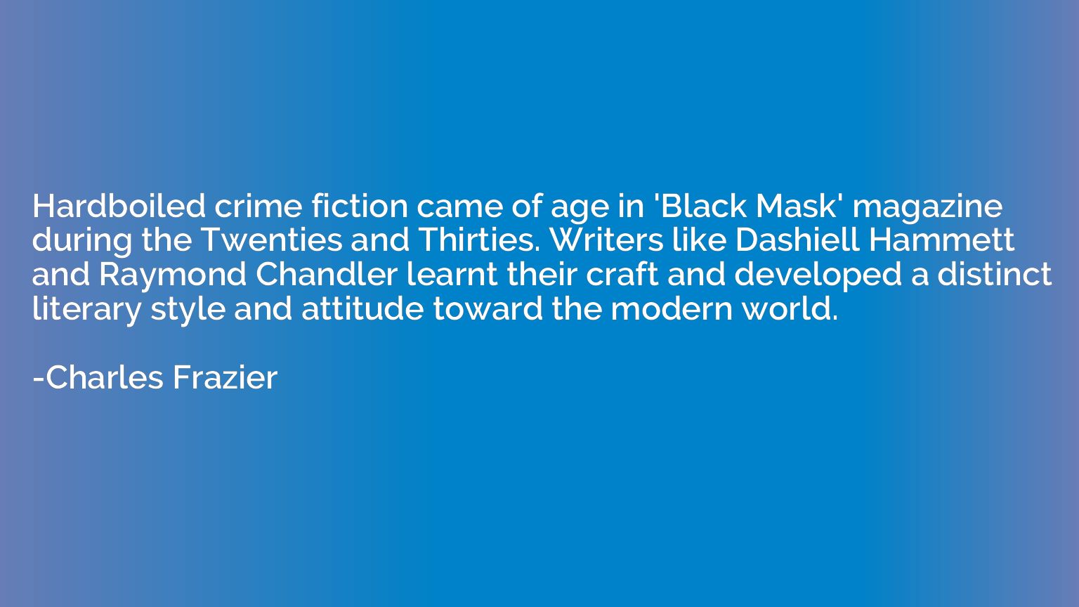 Hardboiled crime fiction came of age in 'Black Mask' magazin