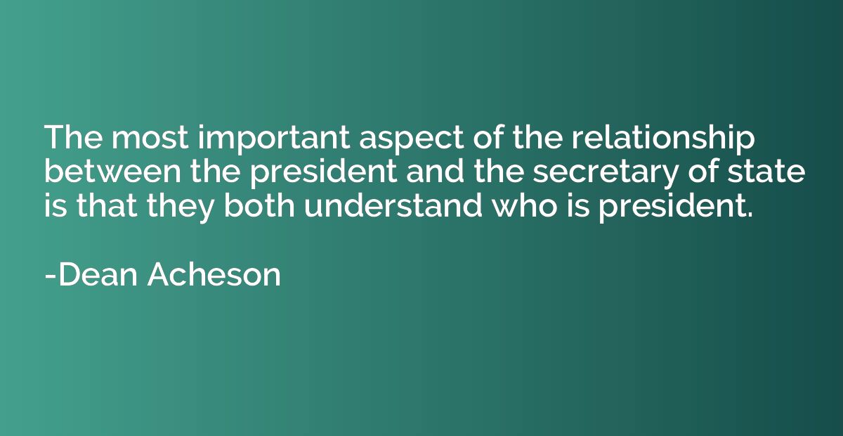 The most important aspect of the relationship between the pr