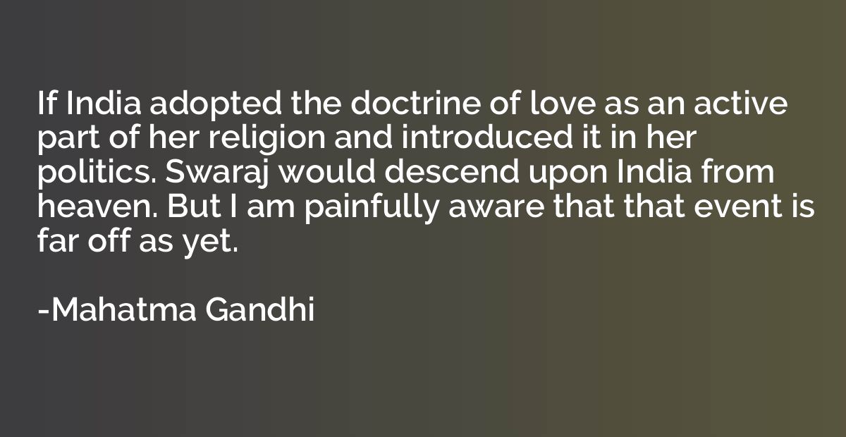 If India adopted the doctrine of love as an active part of h