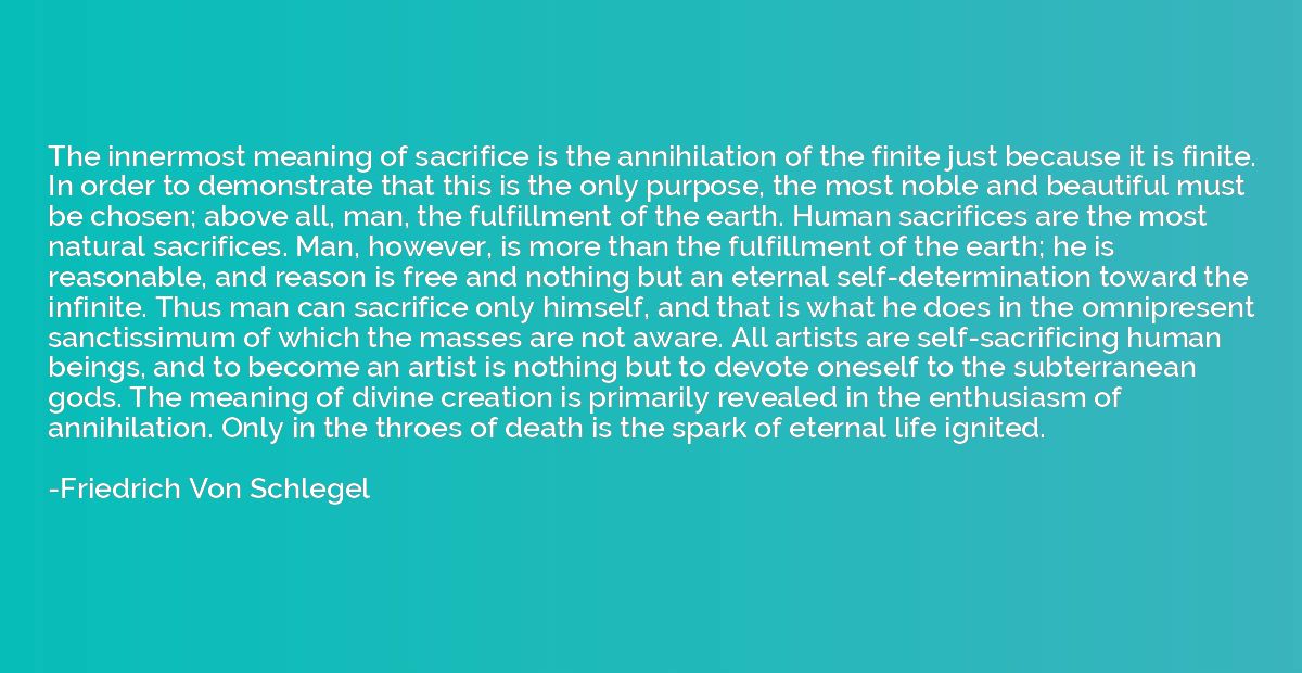 The innermost meaning of sacrifice is the annihilation of th