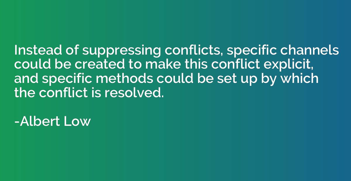 Instead of suppressing conflicts, specific channels could be