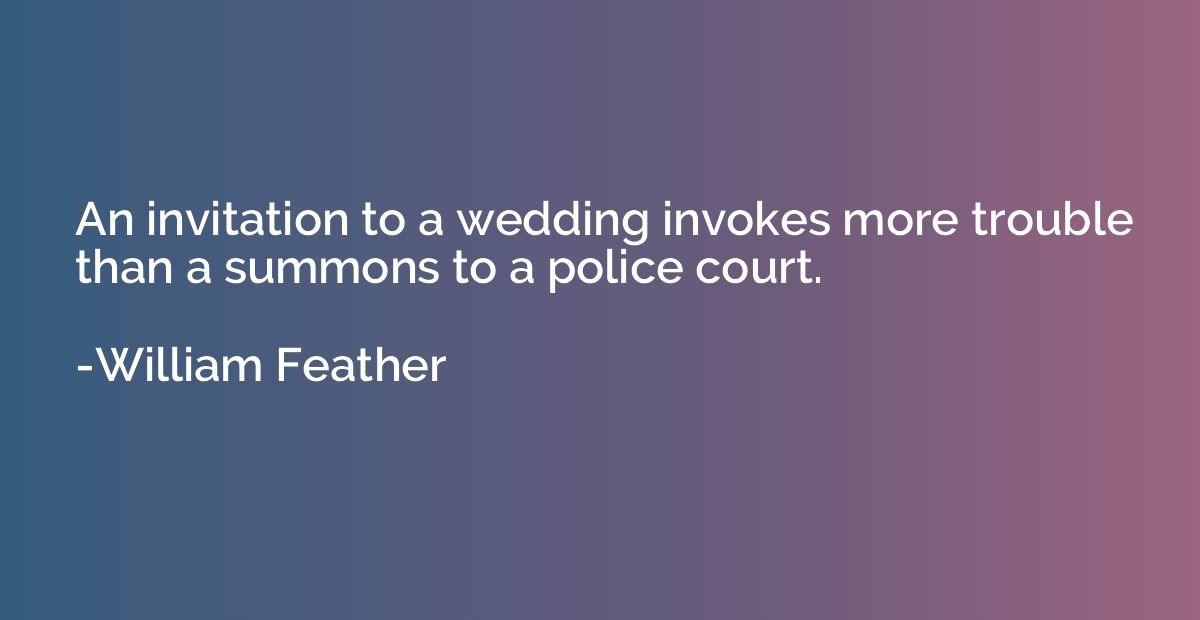 An invitation to a wedding invokes more trouble than a summo
