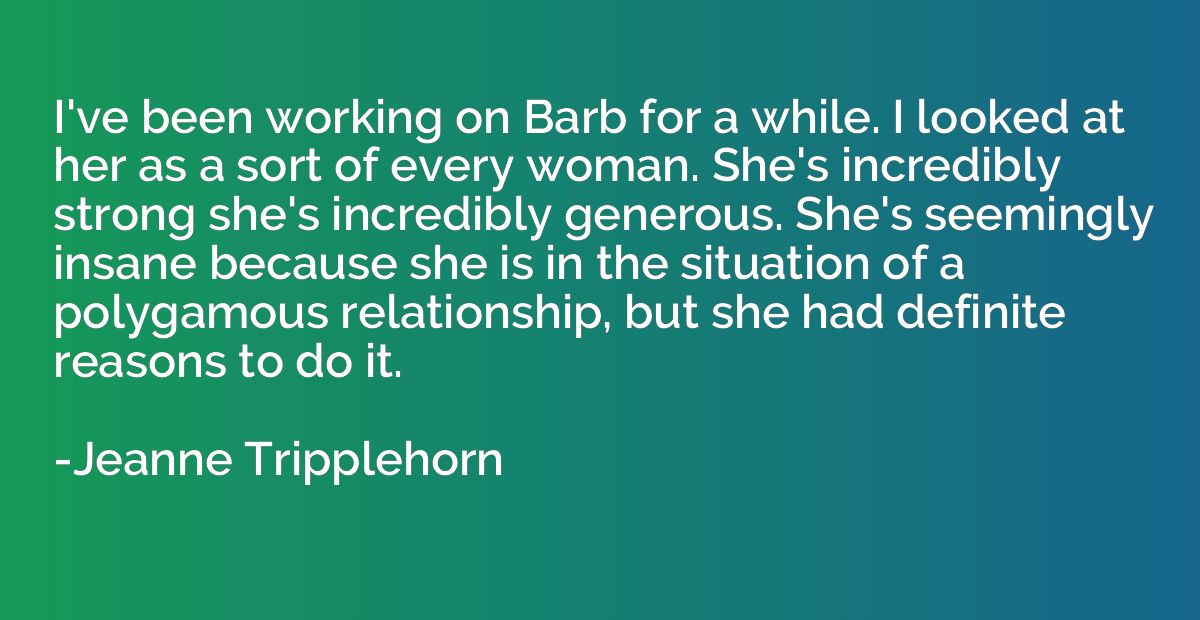 I've been working on Barb for a while. I looked at her as a 
