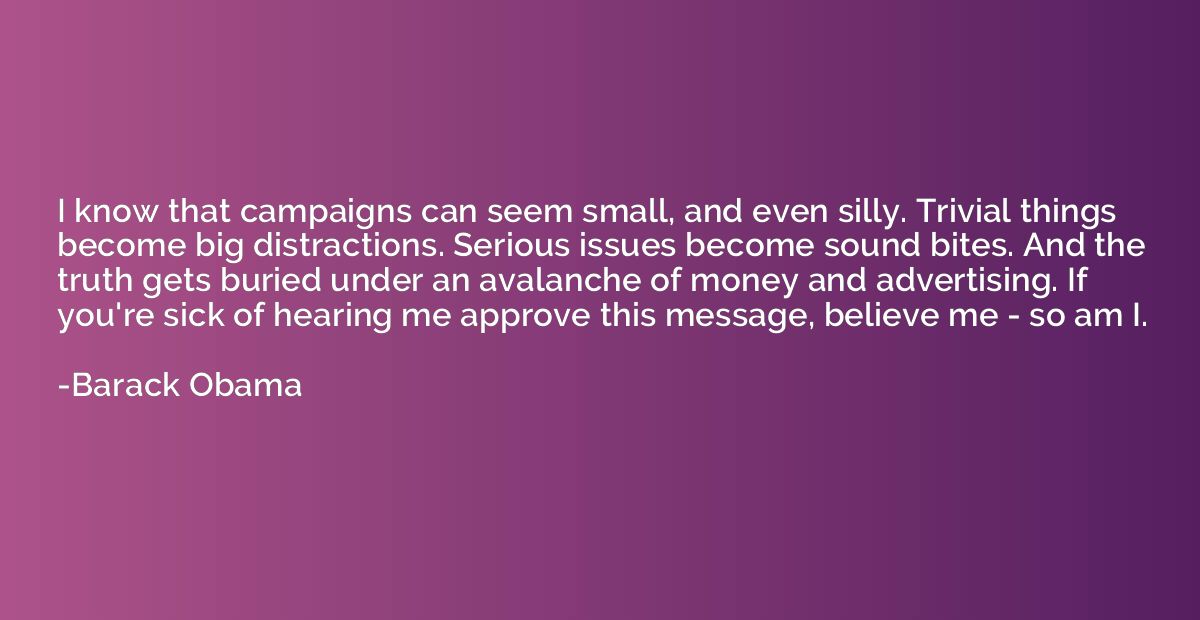 I know that campaigns can seem small, and even silly. Trivia