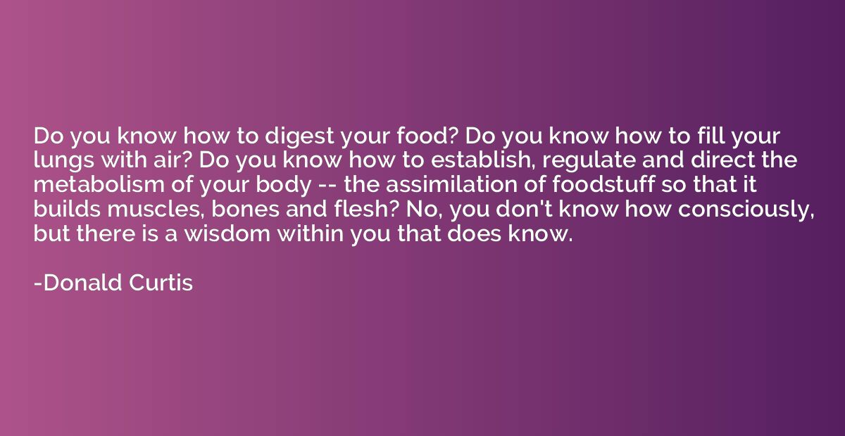Do you know how to digest your food? Do you know how to fill