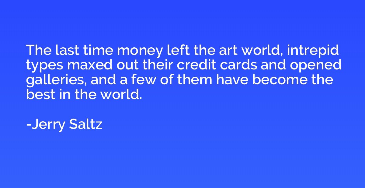 The last time money left the art world, intrepid types maxed