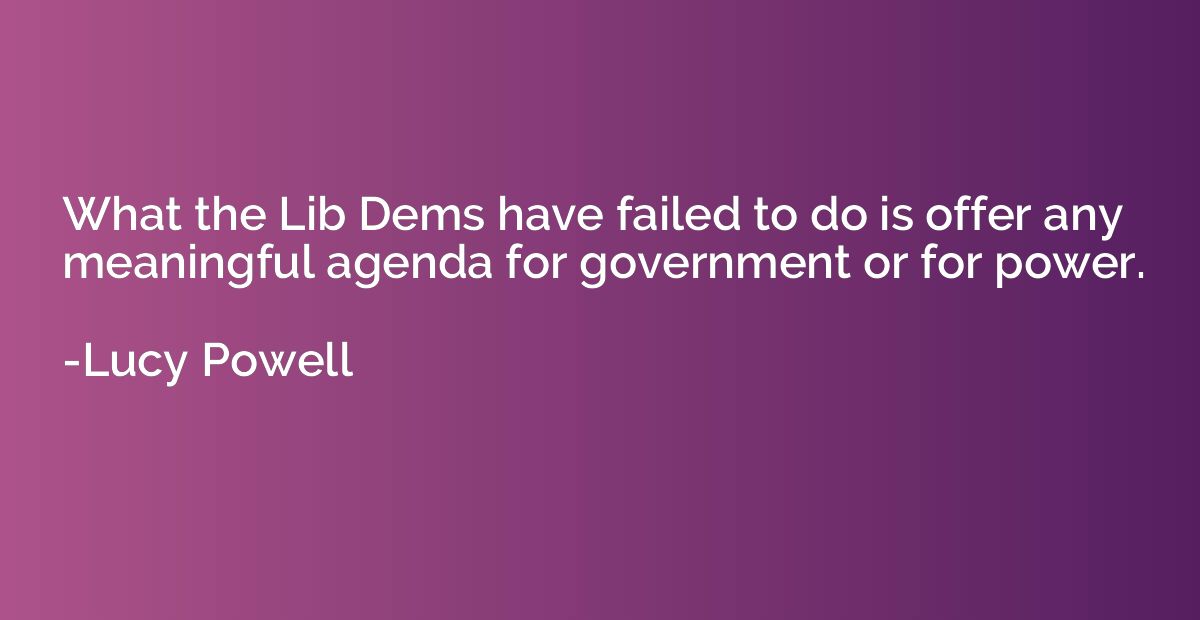 What the Lib Dems have failed to do is offer any meaningful 
