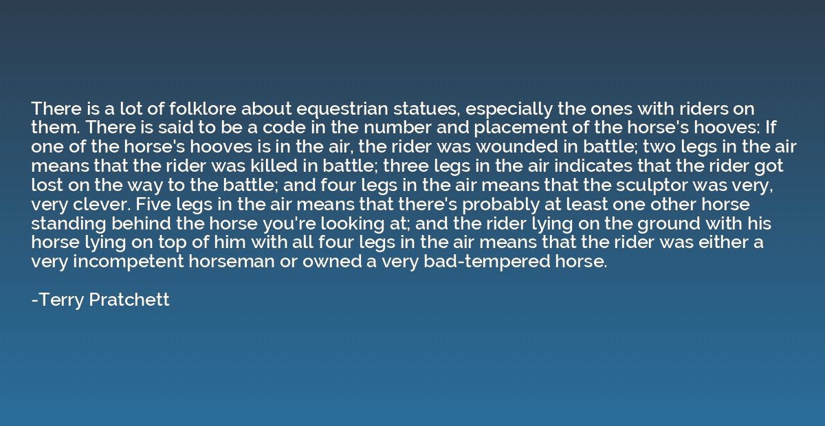 There is a lot of folklore about equestrian statues, especia