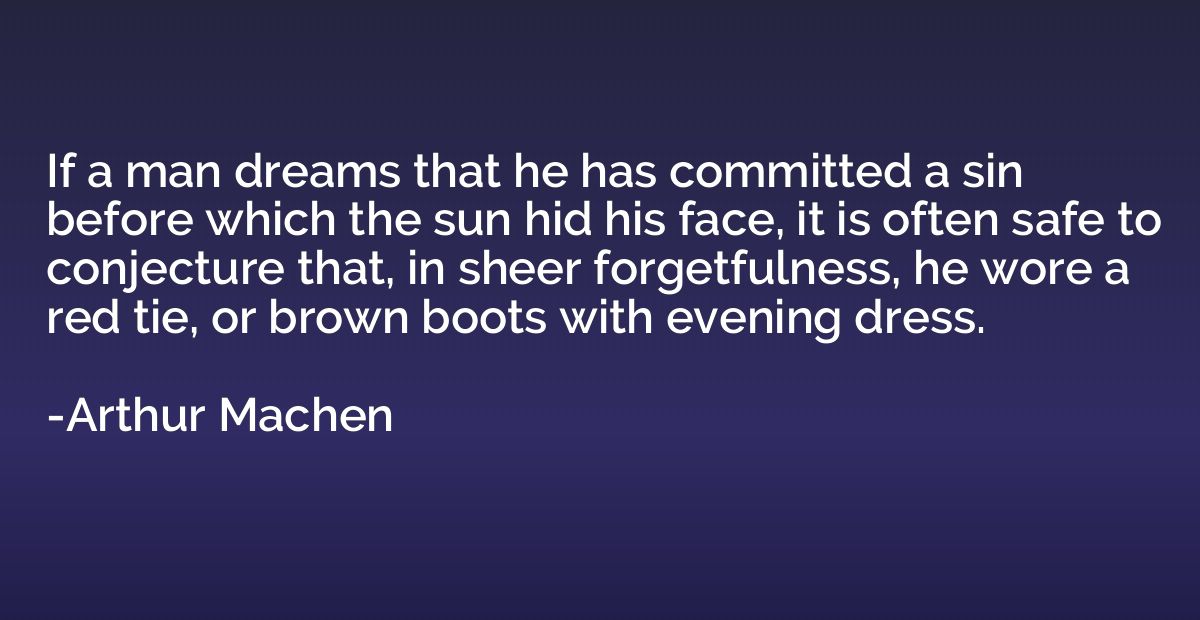 If a man dreams that he has committed a sin before which the