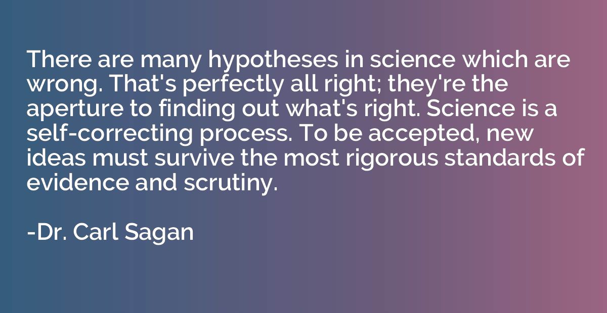 There are many hypotheses in science which are wrong. That's