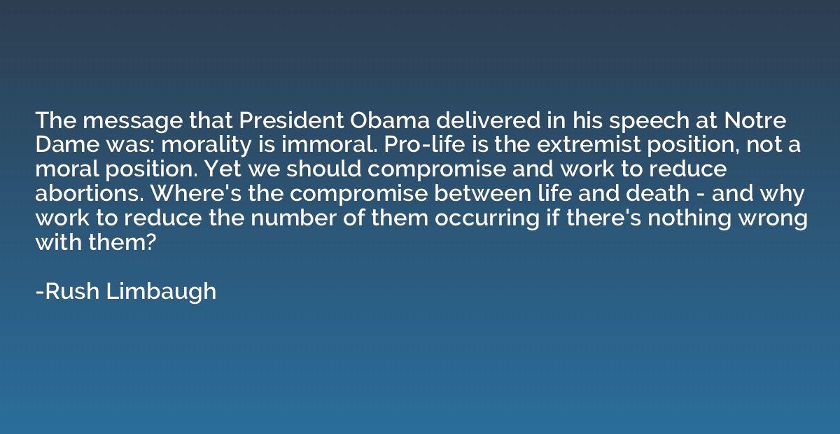 The message that President Obama delivered in his speech at 