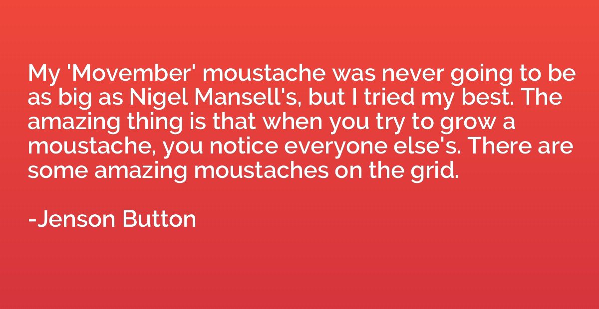 My 'Movember' moustache was never going to be as big as Nige