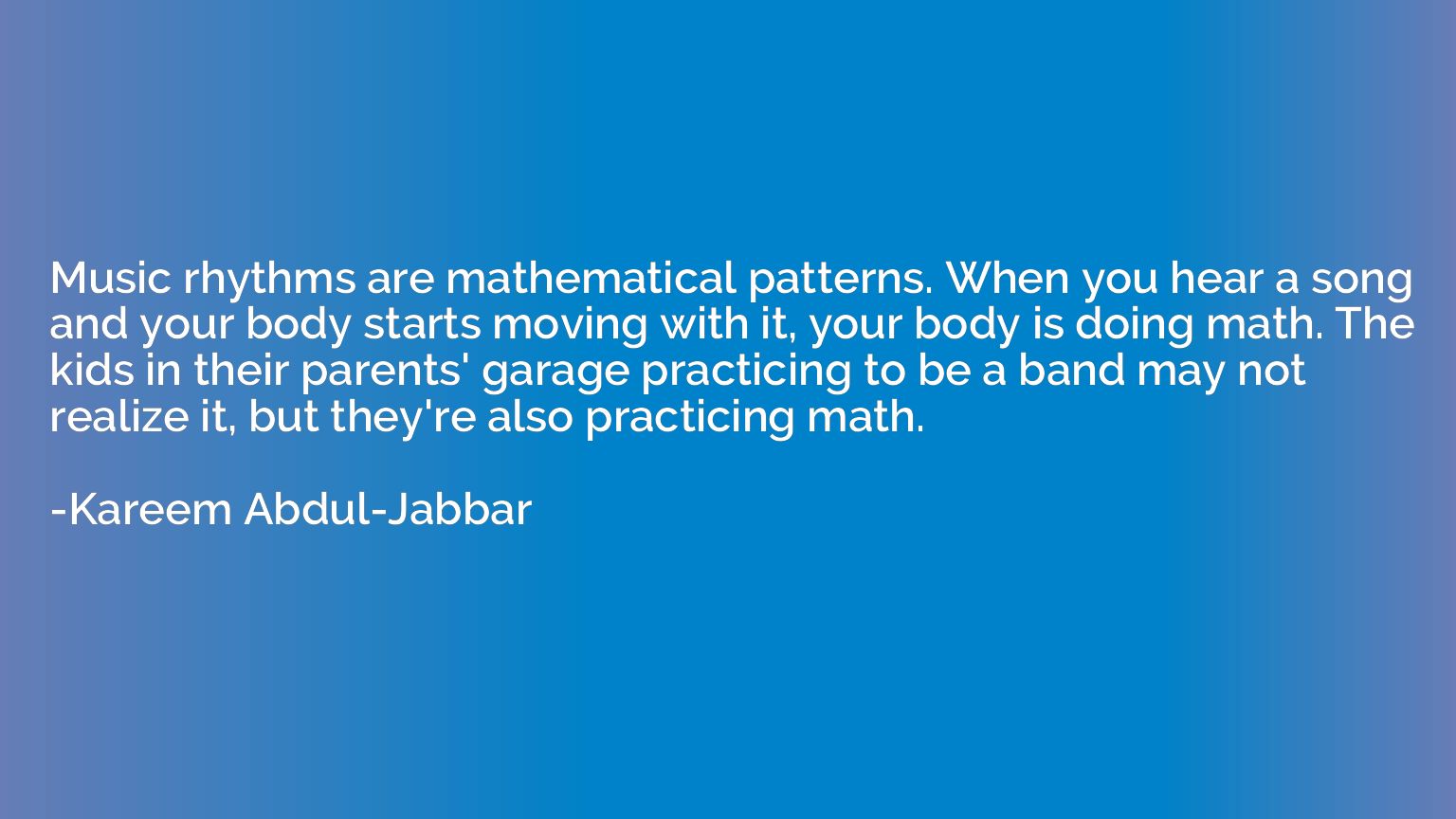 Music rhythms are mathematical patterns. When you hear a son