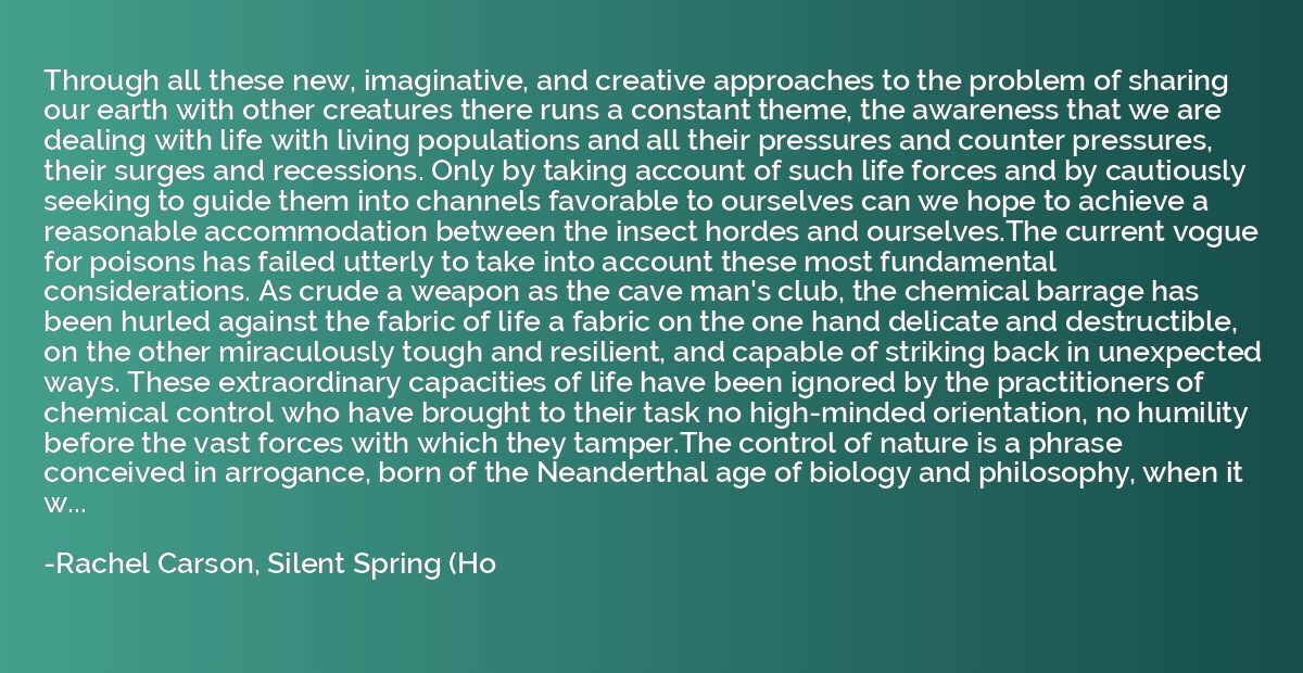Through all these new, imaginative, and creative approaches 