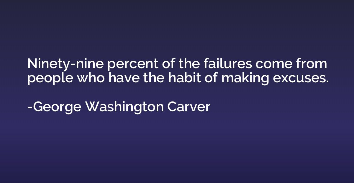 Ninety-nine percent of the failures come from people who hav